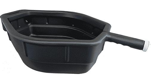 MIDWEST CAN 6395 5 GALLON DRAIN PAN, 5 Gallon Capacity; 23.6 Inch Length x 18 Inch Width; 6.4 Inch Height; Black; High Density Polyethylene; With Back Handle/ Pour Spout; Open Top MIDWEST CAN 6395 5 GALLON DRAIN PAN, 5 Gallon Capacity; 23.6 Inch Length x 18 Inch Width; 6.4 Inch Height; Black; High Density Polyethylene; With Back Handle/ Pour Spout; Open Top