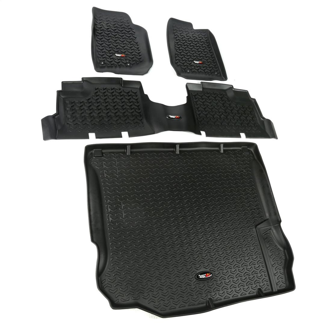 RUGGED RIDGE 12988.04 Floor Liner, Front/Rear/Cargo Fits 2011-2018 Jeep Wrangler JKU 4-Door, Black from The Twister Group RUGGED RIDGE 12988.04 Floor Liner, Front/Rear/Cargo Fits 2011-2018 Jeep Wrangler JKU 4-Door, Black - The Twister Group Tools product