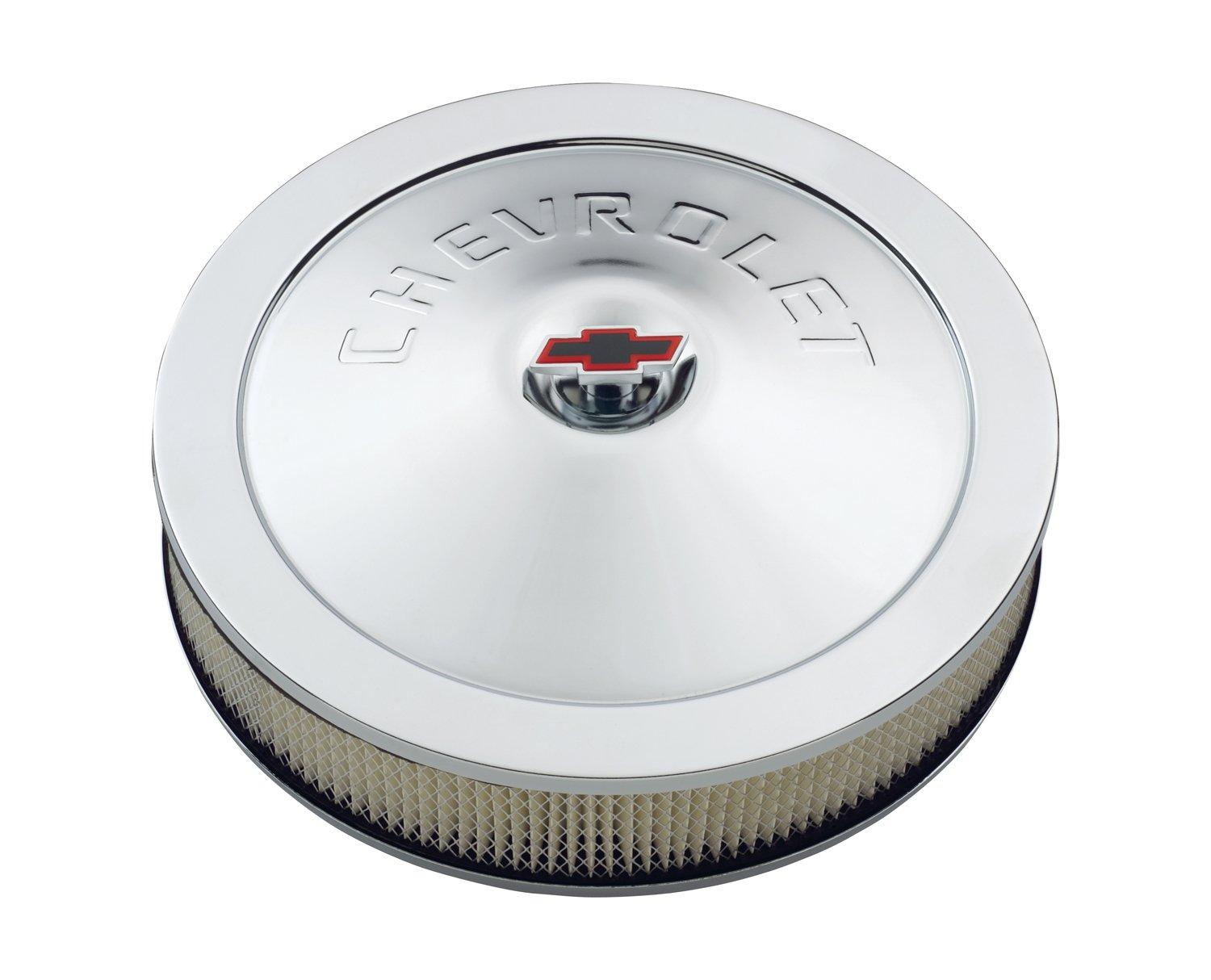 PROFORM 141-302 Chrome 14 INCH Diameter Air Cleaner Kit with Raised Chevrolet Logo and 3 INCH Paper Filter - High quality product image showing PROFORM 141-302 Chrome 14 INCH Diameter Air Cleaner Kit with Raised Chevrolet Logo and 3 INCH Paper Filter details and features PROFORM 141-302 Chrome 14 INCH Diameter Air Cleaner Kit with Raised Chevrolet Logo and 3 INCH Paper Filter - High quality product image showing PROFORM 141-302 Chrome 14 INCH Diameter Air Cleaner Kit with Raised Chevrolet Logo and 3 INCH Paper Filter details and features