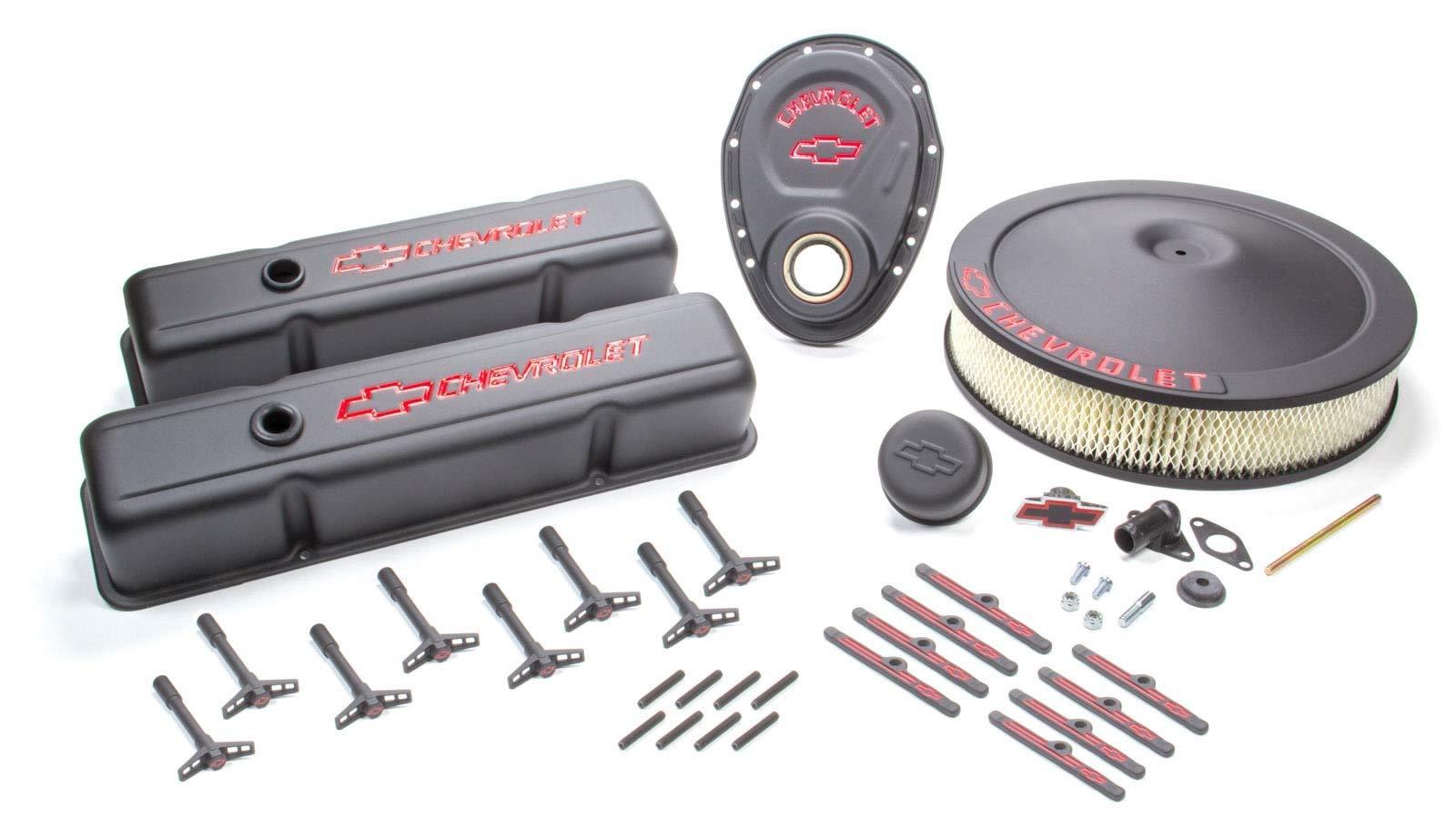 PROFORM 141-758 Black Crinkle Engine Dress-Up Kit with Red Chevrolet/Bowtie Logo for Small Block Chevy - High quality product image showing PROFORM 141-758 Black Crinkle Engine Dress-Up Kit with Red Chevrolet/Bowtie Logo for Small Block Chevy details and features PROFORM 141-758 Black Crinkle Engine Dress-Up Kit with Red Chevrolet/Bowtie Logo for Small Block Chevy - High quality product image showing PROFORM 141-758 Black Crinkle Engine Dress-Up Kit with Red Chevrolet/Bowtie Logo for Small Block Chevy details and features