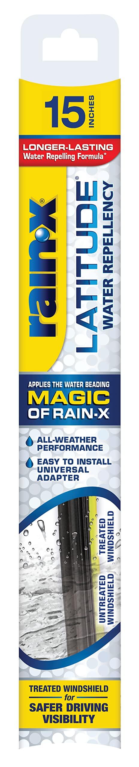 RAIN-X 5079273-2 Latitude 2-In-1 Water Repellent Wiper Blades, 15 Inch (Pack Of 1), Automotive Replacement Windshield Wipers With Patented Repellency Formula. - High quality product image showing RAIN-X 5079273-2 Latitude 2-In-1 Water Repellent Wiper Blades, 15 Inch (Pack Of 1), Automotive Replacement Windshield Wipers With Patented Repellency Formula. details and features RAIN-X 5079273-2 Latitude 2-In-1 Water Repellent Wiper Blades, 15 Inch (Pack Of 1), Automotive Replacement Windshield Wipers With Patented Repellency Formula. - High quality product image showing RAIN-X 5079273-2 Latitude 2-In-1 Water Repellent Wiper Blades, 15 Inch (Pack Of 1), Automotive Replacement Windshield Wipers With Patented Repellency Formula. details and features