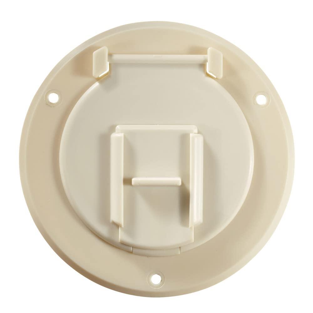 RV DESIGNER B122 Round Electrical Cable Hatch, Basic, Replaceable Lid, 4.3 inch Diameter, Colonial White - Product image RV DESIGNER B122 Round Electrical Cable Hatch, Basic, Replaceable Lid, 4.3 inch Diameter, Colonial White - Product image
