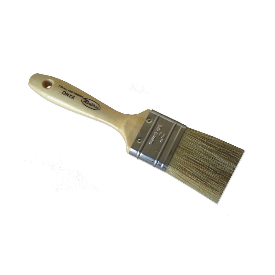 REDTREE 12053 ONYX PAINT BRUSH (WHITE BRISTLE - F, 3 Inch Flat Brush; 11/16 Inch Thickness; White China Bristle; Varnished/ Beavertail Wood Handle; Single; Reusable; 3 Inch Length Chisel Edge Trim; For Use With Varnishes/ Enamels/ Urethanes from The Twister Group REDTREE 12053 ONYX PAINT BRUSH (WHITE BRISTLE - F, 3 Inch Flat Brush; 11/16 Inch Thickness; White China Bristle; Varnished/ Beavertail Wood Handle; Single; Reusable; 3 Inch Length Chisel Edge Trim; For Use With Varnishes/ Enamels/ Urethanes - The Twister Group Tools product
