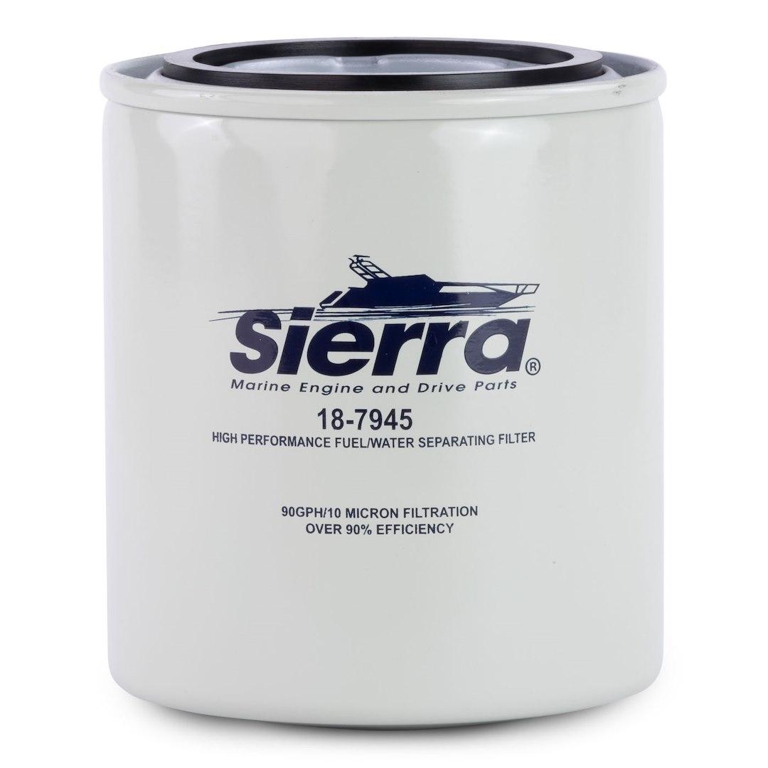 SIERRA 18-7945 FUEL WATER SEPARATOR FILTER, 10 Micron Element; 90 GPH; 11/16 Inch-16 Inlet Size; Tall Filter; Fuel Injected Engines; 4.35 Inch Height; Fits Mercruiser Stern Drive/ Mercury Marine Engines from The Twister Group SIERRA 18-7945 FUEL WATER SEPARATOR FILTER, 10 Micron Element; 90 GPH; 11/16 Inch-16 Inlet Size; Tall Filter; Fuel Injected Engines; 4.35 Inch Height; Fits Mercruiser Stern Drive/ Mercury Marine Engines - The Twister Group Tools product