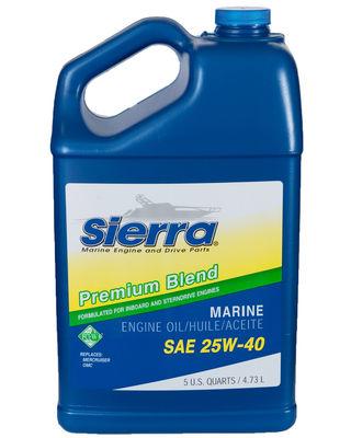 SIERRA 18-9400-4 25W40 OIL - 5 QT, SAE 25W-40; Premium Blend 4-Stroke Marine Stern Drive Engine Oil; 5 Quart Jug; Single; NMMA FC-W/ API-SJ/ CF-4/ CH-4 Certified - High quality product image showing SIERRA 18-9400-4 25W40 OIL - 5 QT, SAE 25W-40; Premium Blend 4-Stroke Marine Stern Drive Engine Oil; 5 Quart Jug; Single; NMMA FC-W/ API-SJ/ CF-4/ CH-4 Certified details and features SIERRA 18-9400-4 25W40 OIL - 5 QT, SAE 25W-40; Premium Blend 4-Stroke Marine Stern Drive Engine Oil; 5 Quart Jug; Single; NMMA FC-W/ API-SJ/ CF-4/ CH-4 Certified - High quality product image showing SIERRA 18-9400-4 25W40 OIL - 5 QT, SAE 25W-40; Premium Blend 4-Stroke Marine Stern Drive Engine Oil; 5 Quart Jug; Single; NMMA FC-W/ API-SJ/ CF-4/ CH-4 Certified details and features