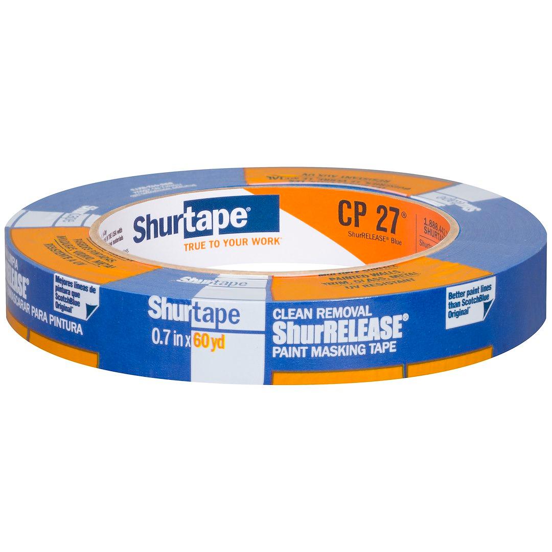 SHURTAPE 202871 CP 027 BLU-18MM X 55M-48 RLS, Premium Grade; Used For Interior And Exterior On Multiple Surfaces Including Painted Walls/ Glass/ Vinyl/ Metal And Wood; 0.70 Inch Width x 60 Yard Length; Blue from The Twister Group SHURTAPE 202871 CP 027 BLU-18MM X 55M-48 RLS, Premium Grade; Used For Interior And Exterior On Multiple Surfaces Including Painted Walls/ Glass/ Vinyl/ Metal And Wood; 0.70 Inch Width x 60 Yard Length; Blue - The Twister Group Tools product