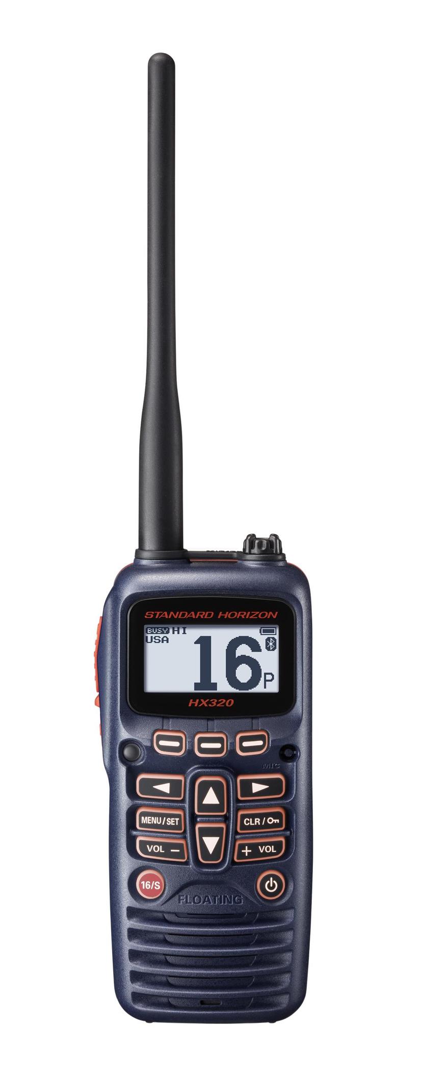 STANDARD HORIZON HX320 6W FLOATING HANDHELD VHF TRANSCEIVER STANDARD HORIZON HX320 6W FLOATING HANDHELD VHF TRANSCEIVER