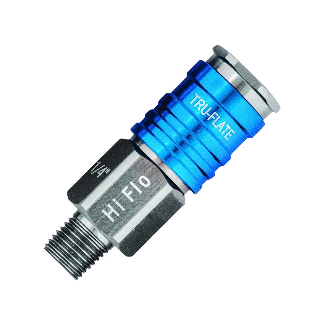 TRU-FLATE 13-925 1/4 INCH HI FLO Design x 1/4 INCH MNPT Aluminum Coupler from The Twister Group TRU-FLATE 13-925 1/4 INCH HI FLO Design x 1/4 INCH MNPT Aluminum Coupler - The Twister Group Tools product