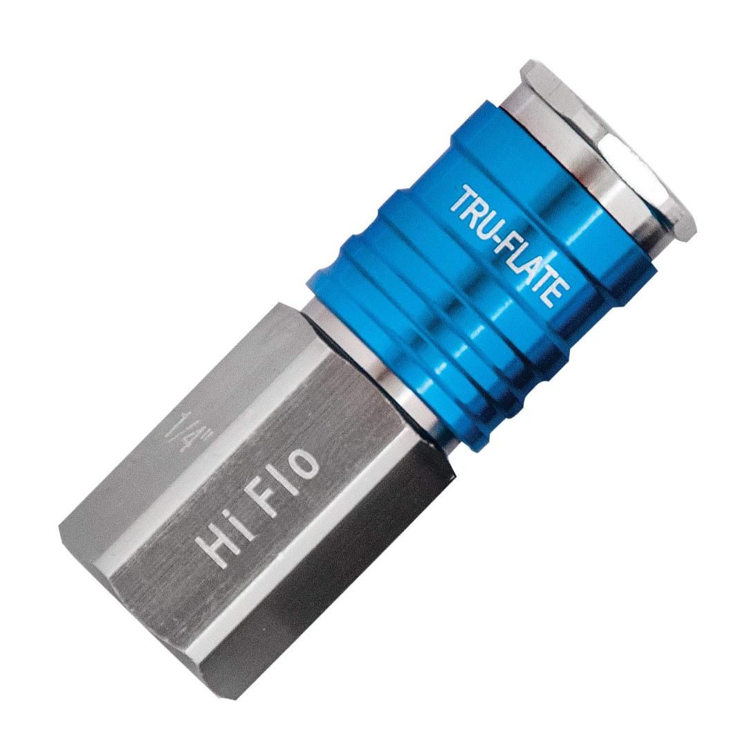 TRU-FLATE 13-935 1/4 INCH HI FLO Design x 1/4 INCH FNPT Aluminum Coupler from The Twister Group TRU-FLATE 13-935 1/4 INCH HI FLO Design x 1/4 INCH FNPT Aluminum Coupler - The Twister Group Tools product