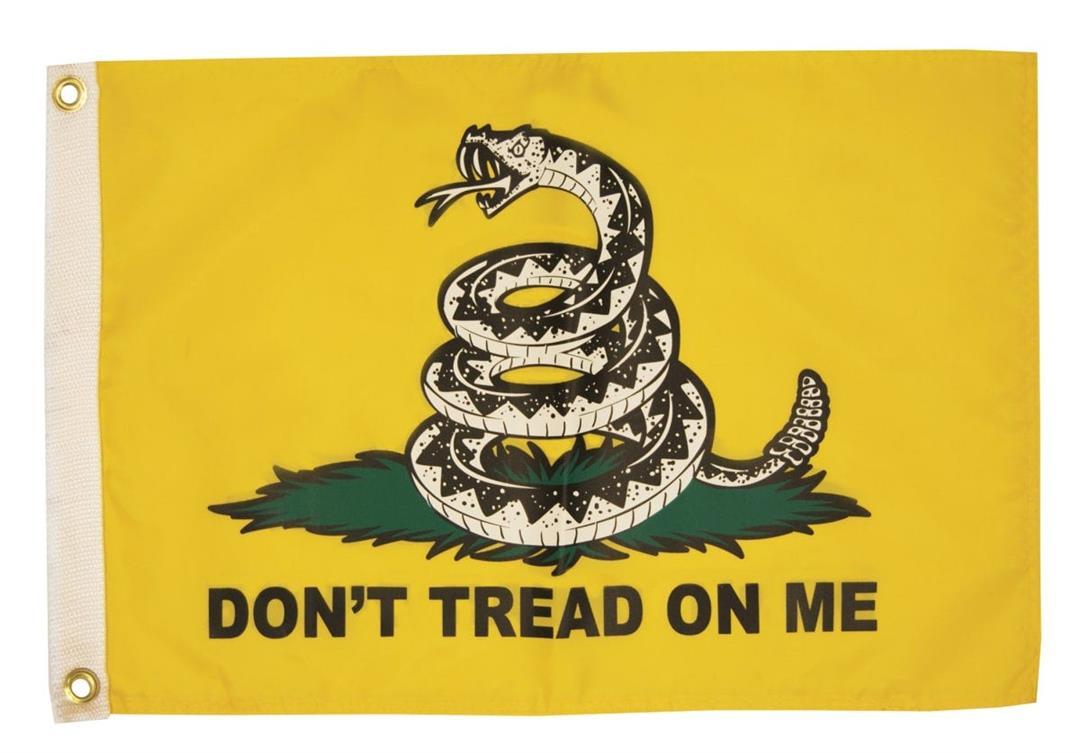 TAYLOR MADE 1617 Flag; Marine Series; Dont Tread On Me Military Flag; 18 Inch Length x 12 Inch Height; Nylon; With Brass Grommets - High quality product image showing TAYLOR MADE 1617 Flag; Marine Series; Dont Tread On Me Military Flag; 18 Inch Length x 12 Inch Height; Nylon; With Brass Grommets details and features TAYLOR MADE 1617 Flag; Marine Series; Dont Tread On Me Military Flag; 18 Inch Length x 12 Inch Height; Nylon; With Brass Grommets - High quality product image showing TAYLOR MADE 1617 Flag; Marine Series; Dont Tread On Me Military Flag; 18 Inch Length x 12 Inch Height; Nylon; With Brass Grommets details and features
