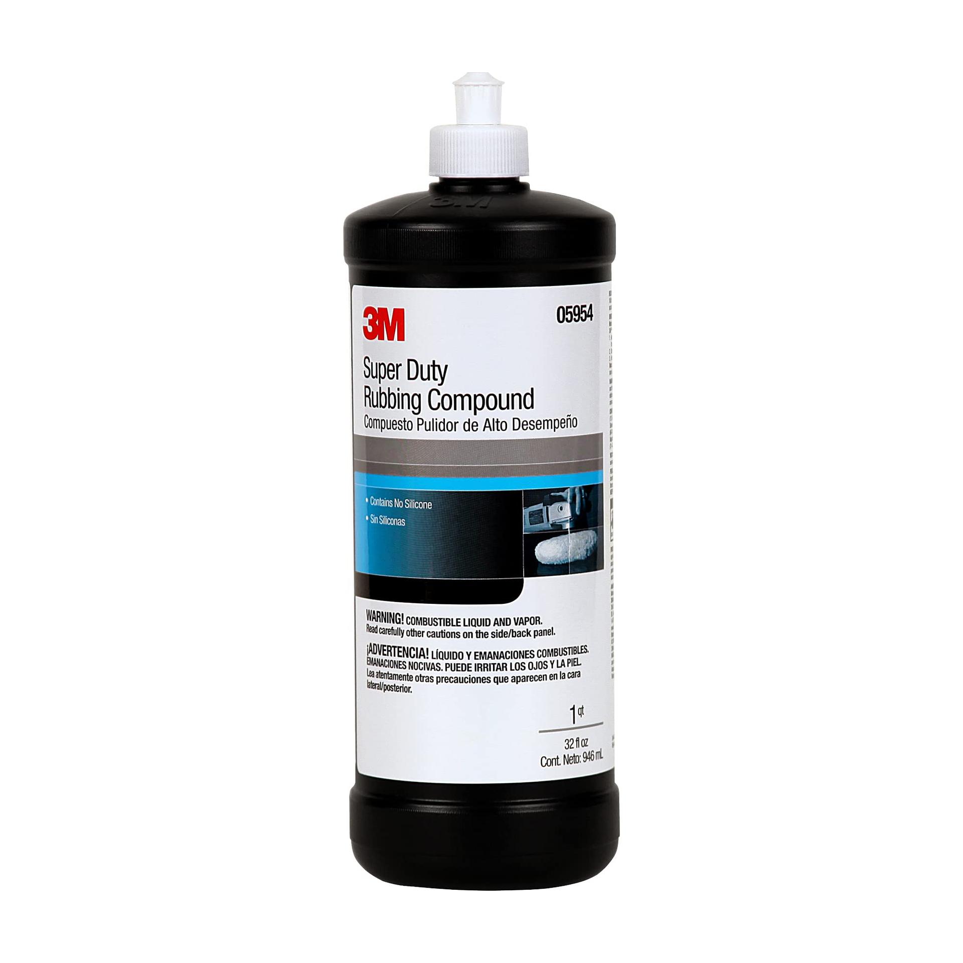 3M 05954 Super Duty Rubbing Compound Liquid Formula, High Cut Rate, 1 qt (32 fl oz/946 mL) - High quality product image showing 3M 05954 Super Duty Rubbing Compound Liquid Formula, High Cut Rate, 1 qt (32 fl oz/946 mL) details and features 3M 05954 Super Duty Rubbing Compound Liquid Formula, High Cut Rate, 1 qt (32 fl oz/946 mL) - High quality product image showing 3M 05954 Super Duty Rubbing Compound Liquid Formula, High Cut Rate, 1 qt (32 fl oz/946 mL) details and features