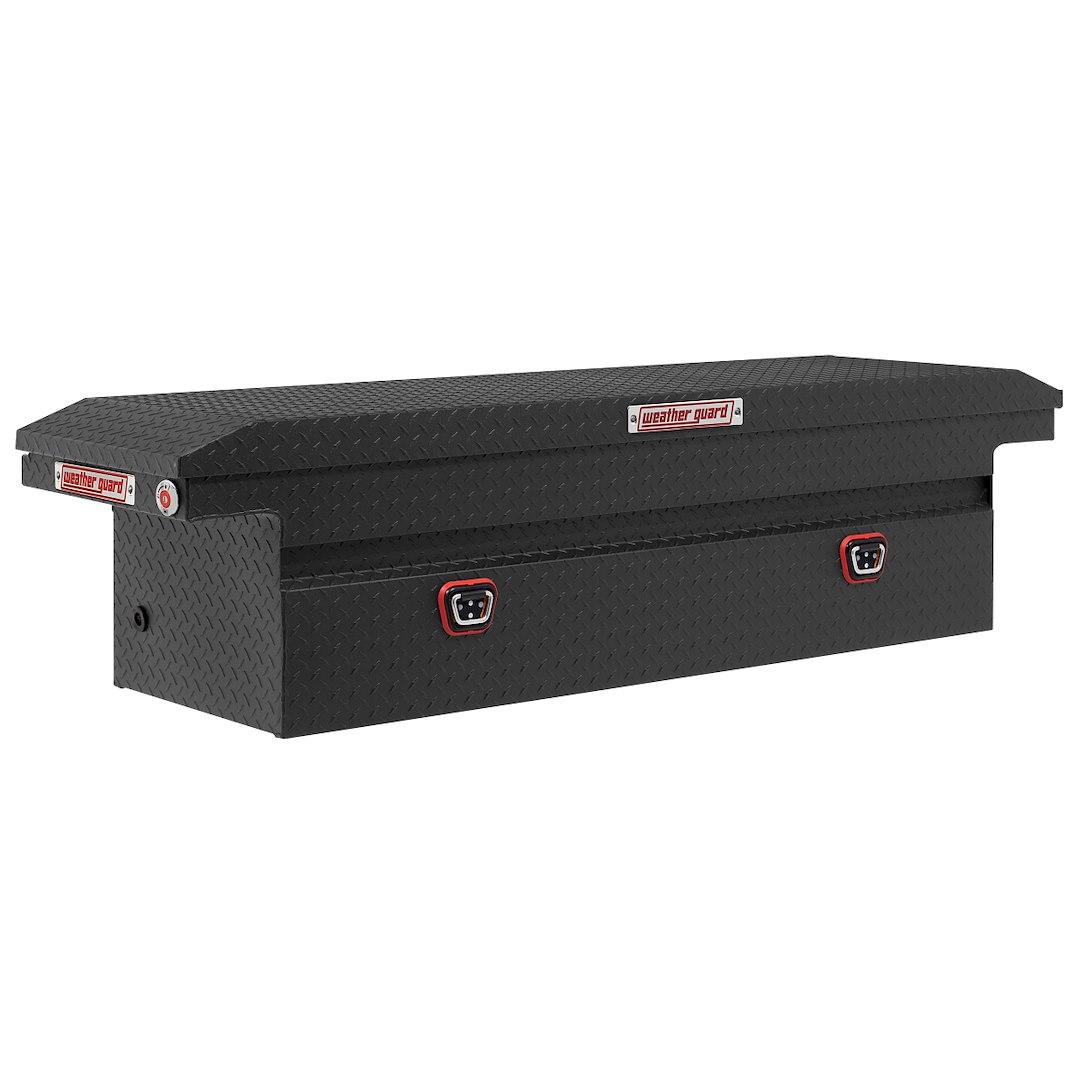 WEATHER GUARD 121-52-04 SADDLE BOX, Crossover; Low Profile; Single Lid; Powder Coated; Textured Matte Black; Aluminum; 20 Inch Length x 72 Inch Width x 18 Inch Height; 11 Cubic Feet Capacity from The Twister Group WEATHER GUARD 121-52-04 SADDLE BOX, Crossover; Low Profile; Single Lid; Powder Coated; Textured Matte Black; Aluminum; 20 Inch Length x 72 Inch Width x 18 Inch Height; 11 Cubic Feet Capacity - The Twister Group Tools product