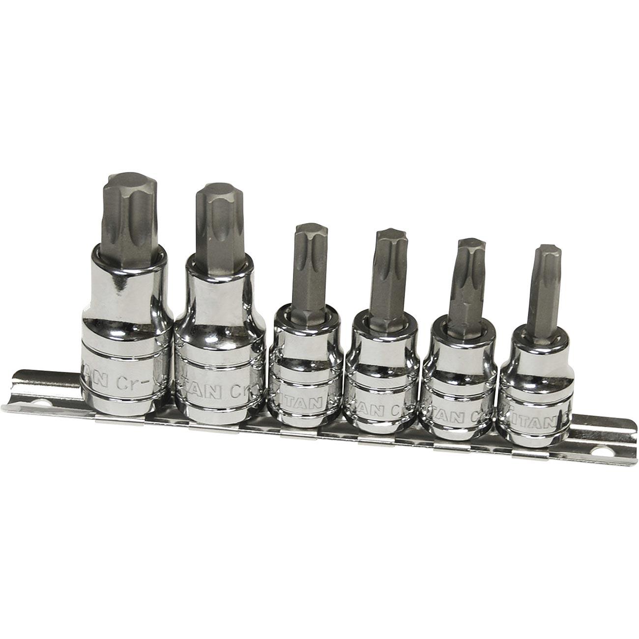 TITAN 16116 Torx Bit Socket Set (6 Piece Set) - High quality product image showing TITAN 16116 Torx Bit Socket Set (6 Piece Set) details and features TITAN 16116 Torx Bit Socket Set (6 Piece Set) - High quality product image showing TITAN 16116 Torx Bit Socket Set (6 Piece Set) details and features