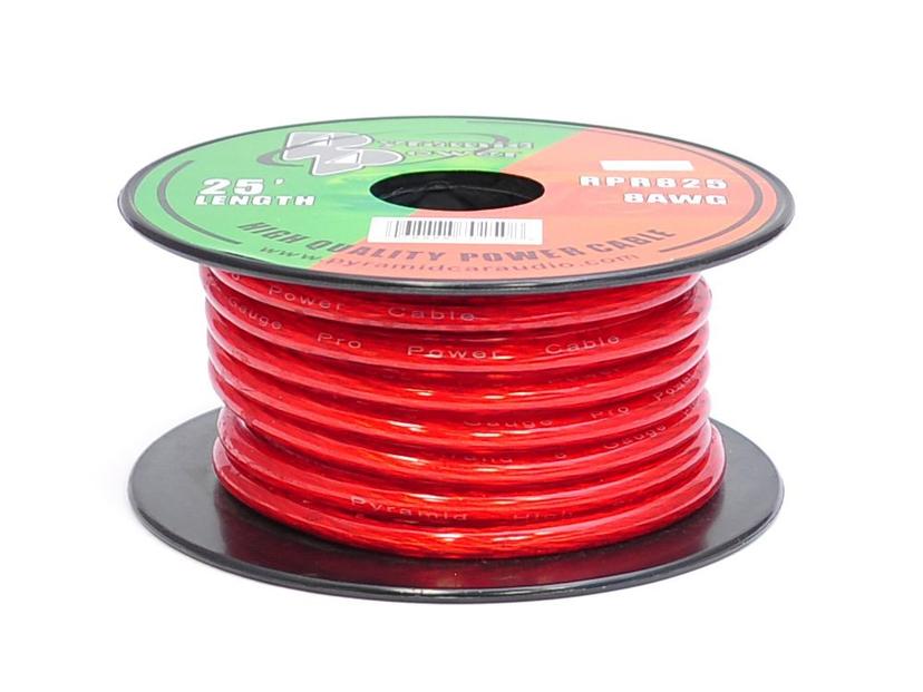 PYRAMID RPR825 Wire 8 Ga. 25 Ft. Red Gold Ground Wire PYRAMID RPR825 Wire 8 Ga. 25 Ft. Red Gold Ground Wire