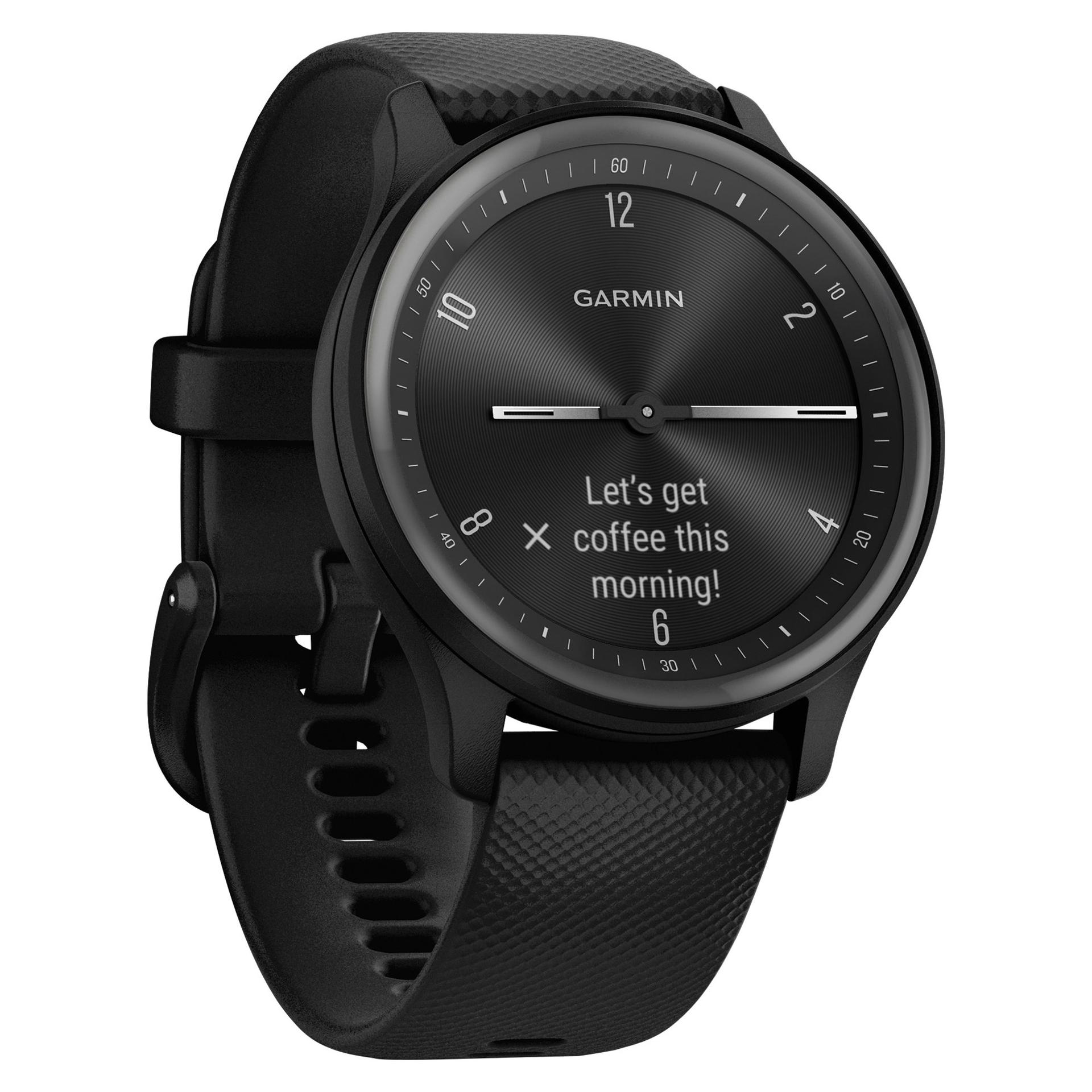 GARMIN 010-02566-00 vivomove Sport Smartwatch with Silicone Band (Black Case, Slate Accents) - High quality product image showing GARMIN 010-02566-00 vivomove Sport Smartwatch with Silicone Band (Black Case, Slate Accents) details and features GARMIN 010-02566-00 vivomove Sport Smartwatch with Silicone Band (Black Case, Slate Accents) - High quality product image showing GARMIN 010-02566-00 vivomove Sport Smartwatch with Silicone Band (Black Case, Slate Accents) details and features