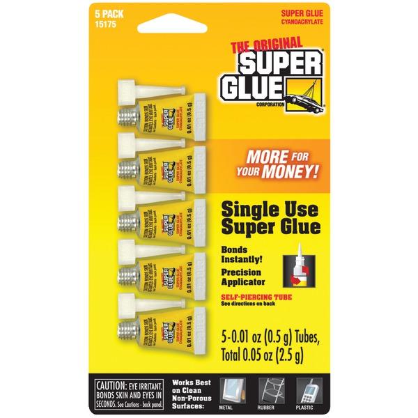 SUPER GLUE 15175-12 Instant Adhesive Mini Tubes, 5 pk SUPER GLUE 15175-12 Instant Adhesive Mini Tubes, 5 pk
