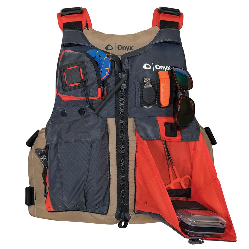 ONYX 121700-706-004-17 KAYAK FISHING VEST - ADULT UNIVERSAL - TAN/GREY from The Twister Group ONYX 121700-706-004-17 KAYAK FISHING VEST - ADULT UNIVERSAL - TAN/GREY - The Twister Group Tools product