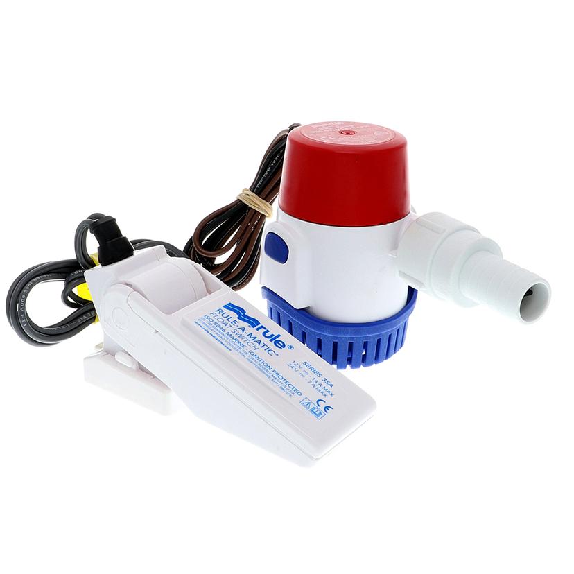 RULE 25DA-35A 500 GPH STANDARD BILGE PUMP KIT W/FLOAT SWITCH - 12V RULE 25DA-35A 500 GPH STANDARD BILGE PUMP KIT W/FLOAT SWITCH - 12V