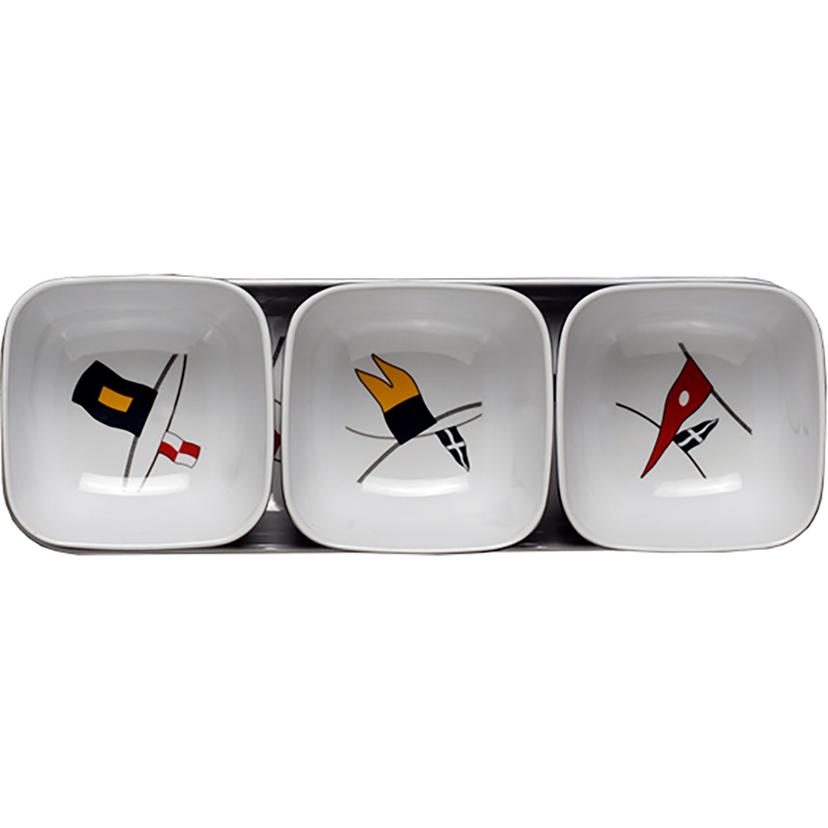 MARINE BUSINESS 12013 MELAMINE SNACK SET - REGATA - SET OF 4 MARINE BUSINESS 12013 MELAMINE SNACK SET - REGATA - SET OF 4