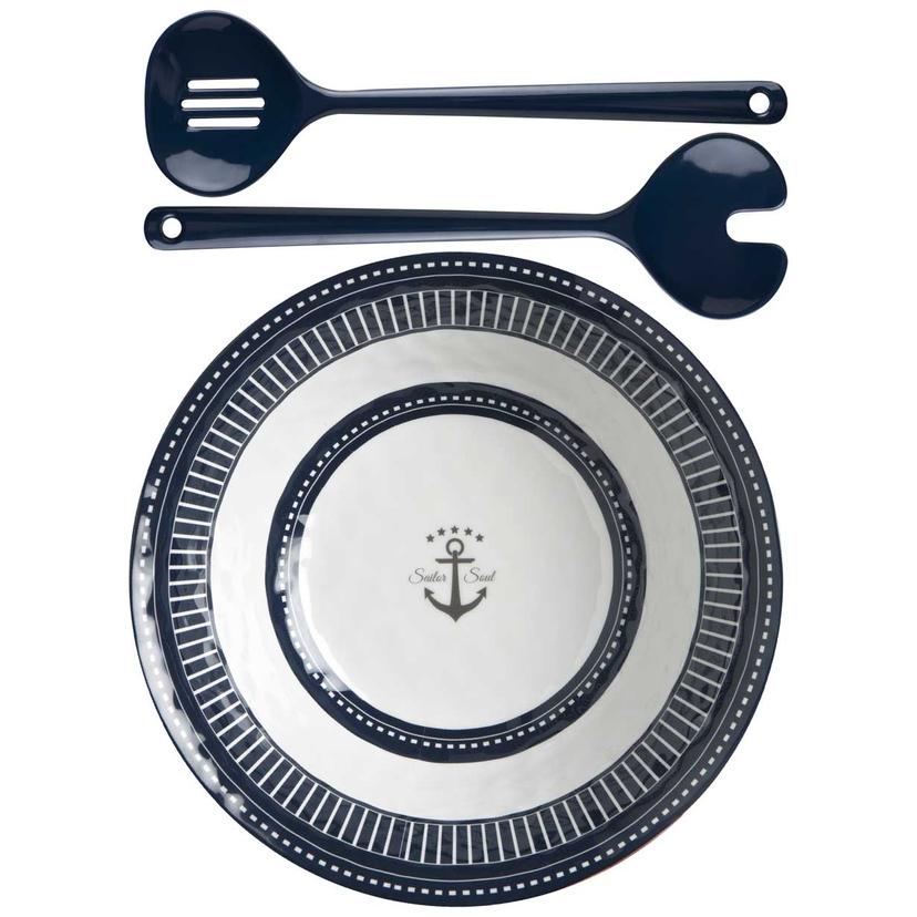 MARINE BUSINESS 14008 Melamine Salad Bowl & Servers - SAILOR SOUL MARINE BUSINESS 14008 Melamine Salad Bowl & Servers - SAILOR SOUL